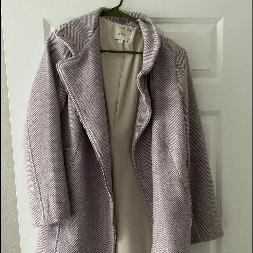 Herringbone Moto Coat- The Loft Lavender NEVER WORN